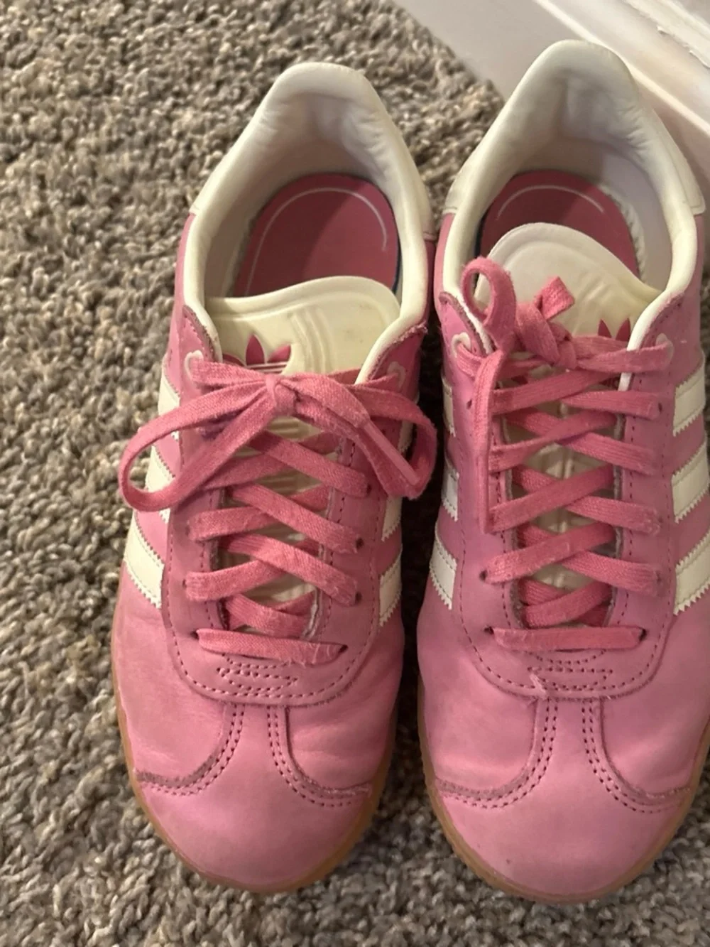 adidas Pink & White Gazelle Retro Sneakers